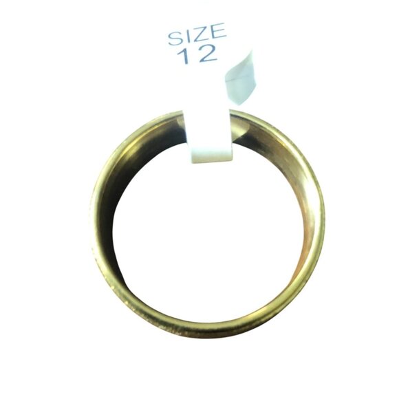Matte Gold Stainless Steel Ring Unisex With Subtle Glitter Finish Comfortable Fi - Picture 5 of 5
